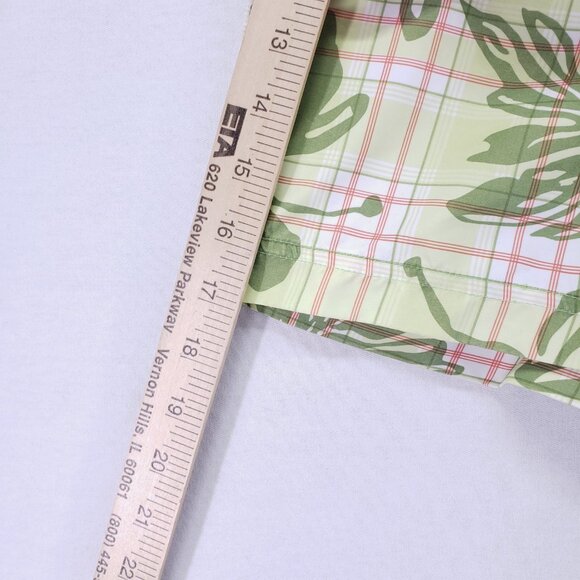 Bugatchi Uomo Green Plaid Tropical Swim Trunks Shorts Pockets Beach Ocean - Picture 5 of 14